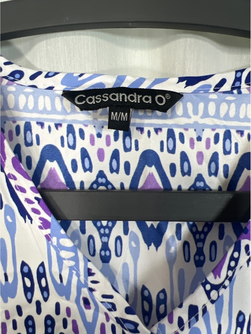 Cassandra O Purple Patterned Scrub Top Women's Medium - Picture 3 of 5